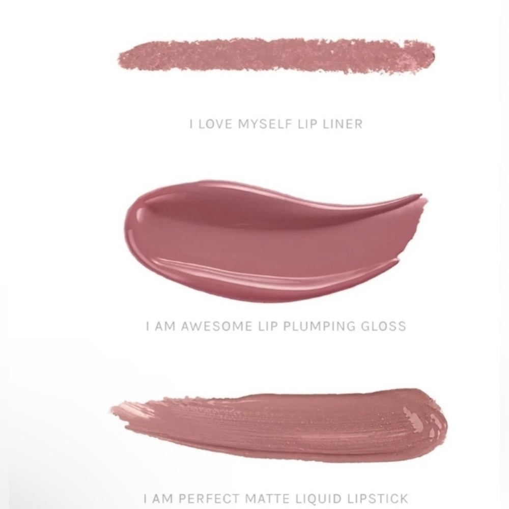 REALHER I Am Awesome (nude pink) Kiss lip kit Empowering Makeup NEW